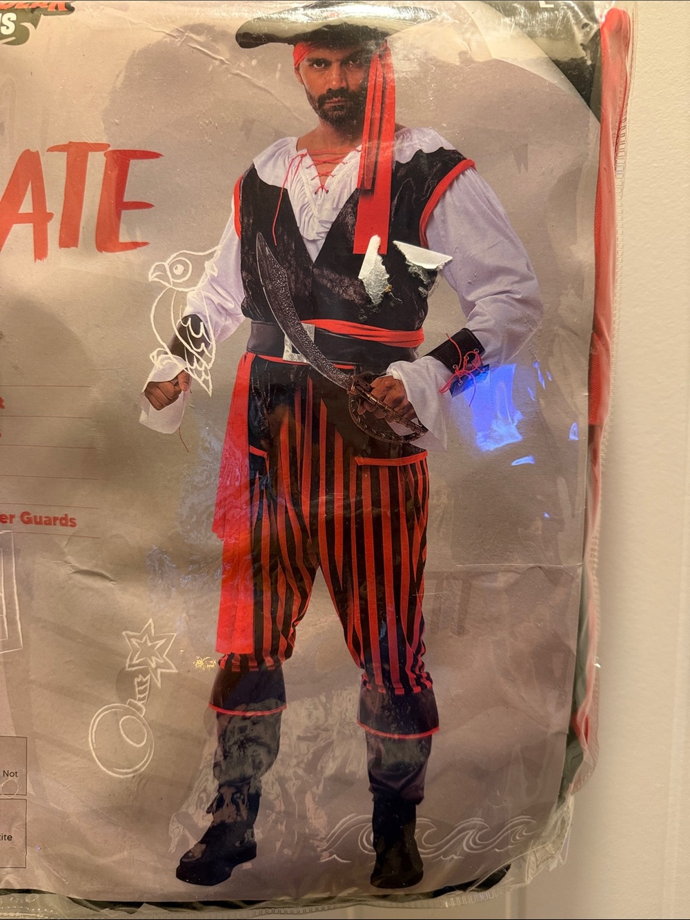 Spooktacular Creations Classic Pirate Costume for Men - Red, Black & White (L) - Picture 2 of 5